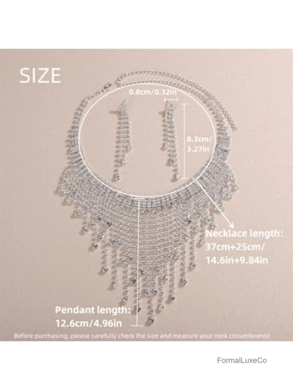 Rhinestone Fringe Chain Adjustable Luxury Tassel Crystal Clavicle Choker